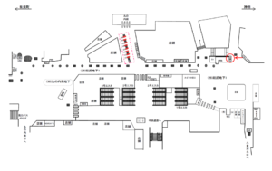 JR／東京駅／総武地下1／№68駅看板、位置図