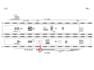 JR／荻窪駅／快速線前／№57駅看板・駅広告、位置図
