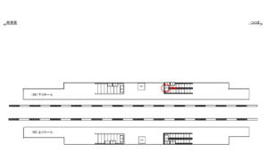 つくばエクスプレス／柏たなか駅／下りホーム／№6駅看板・駅広告、位置図
