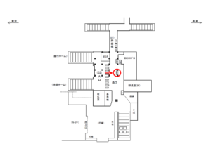 JR／荻窪駅／A口／№34駅看板・駅広告、位置図