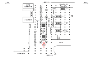 JR／池袋駅／南地下通路／№57駅看板・駅広告、位置図