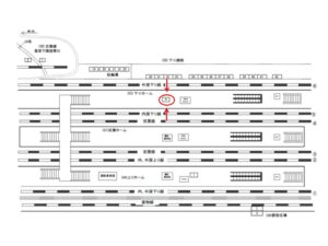 JR／蘇我駅／下りホーム／№6駅看板・駅広告、位置図