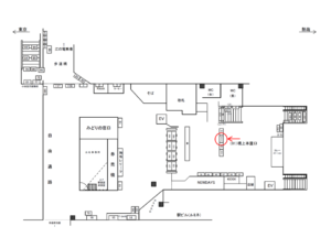 JR／藤沢駅／橋上本屋口／№114駅看板・駅広告、位置図