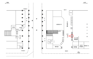 JR/王子駅/北口/№22駅看板・駅広告、位置図