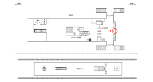 ゆりかもめ　お台場海浜公園駅／本屋口／№1駅看板・駅広告、位置図