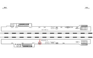 JR／関内駅／上りホーム№B02№02駅看板・駅広告、位置図