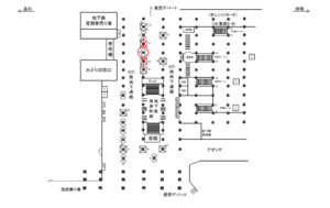 JR／池袋駅／南地下通路／№65駅看板・駅広告、位置図