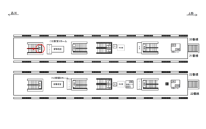 JR／東京駅／幹第1ホーム／№801駅看板・駅広告、位置図