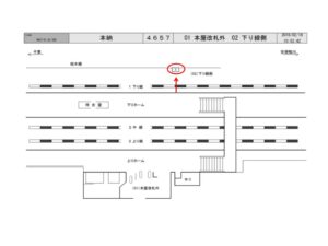JR　本納駅／下り線側／№3駅看板・駅広告、位置図