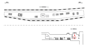 JR／武蔵小杉駅／新南改札／№2駅看板・駅広告、位置図