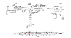 東京メトロ／大手町駅／千代田線／№3駅看板・駅広告、位置図
