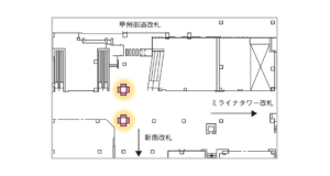 JR／新宿駅／J・ADビジョン 新宿駅甲州街道改札 1週間№1駅デジタルサイネージ・駅広告、位置図
