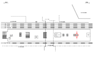 JR／五反田駅／ホーム／№602駅看板・駅広告、位置図