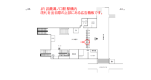 JR／武蔵溝ノ口駅／本屋口／№36駅看板・駅広告、位置図