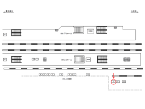 JR／中山駅／上り線前／№7駅看板・駅広告、位置図