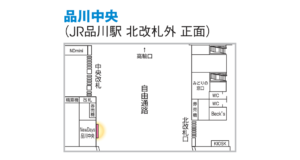 JR／品川駅／NewDaysビジョン NewDays品川中央 1週間№1駅デジタルサイネージ・駅広告、位置図