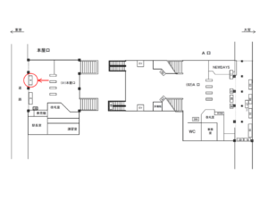 JR／東十条駅／本屋口／№4駅看板・駅広告、位置図