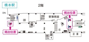 京王/橋本駅/橋本K-DGボード 1週間№1駅看板・駅広告、位置図
