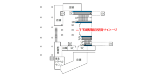東急／二子玉川駅／二子玉川駅駅階段壁面サイネージ A期 7日間№7駅デジタルサイネージ、位置図