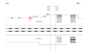JR／小作駅／下りホーム／№27駅看板・駅広告、位置図