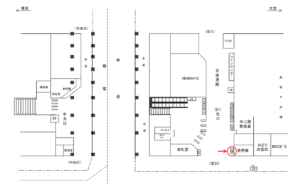 JR／王子駅／北口／№49駅看板・駅広告、位置図