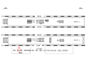 JR／浜松町駅／北行線側／№5駅看板・駅広告、位置図