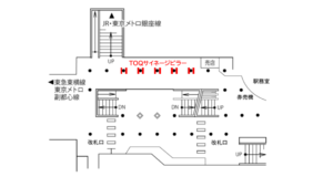 東急／渋谷駅／田園都市線渋谷駅TOQサイネージピラー S期 7日間№7駅デジタルサイネージ、位置図