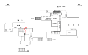 JR／東中野駅／A口／№33駅看板・駅広告、位置図