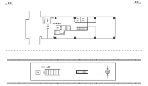 ゆりかもめ 市場前駅/ホーム/№100駅看板・駅広告、位置図