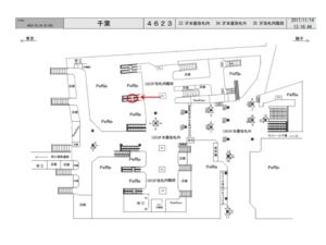 JR／千葉駅／3Ｆ改札階段／№3駅看板・駅広告、位置図