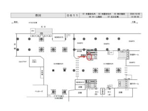 JR／市川駅／ホーム階段／№17駅看板・駅広告、位置図
