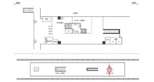ゆりかもめ　台場駅／ホーム／№100駅看板・駅広告、位置図