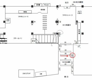 JR／金町駅／自由通路／№19駅看板・駅広告、位置図
