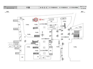 JR／千葉駅／3Ｆ改札階段／№4駅看板・駅広告、位置図