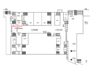 JR／大船駅／北口改札内／№6駅看板・駅広告、位置図