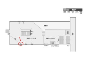 北総　西白井駅／コンコース／№5駅看板・駅広告、位置図