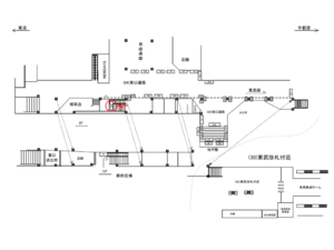 JR／大宮駅／東口通路／№188駅看板・駅広告、位置図
