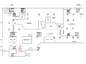 JR／小山駅／本屋口／№2駅看板・駅広告、位置図