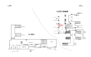 JR／取手駅／西口跨線橋／№6駅看板・駅広告、位置図