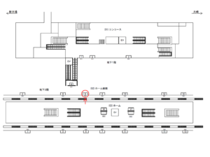 りんかい線／天王洲アイル駅／ホーム線側／№6駅看板・駅広告、位置図