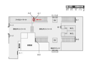 北総　印西牧の原駅／駅でん№Ａ-1№1駅看板・駅広告、位置図