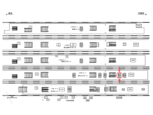 JR／大宮駅／第2ホーム№B01&B02№02駅看板・駅広告、位置図