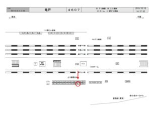 JR／亀戸駅／上り線側／№66駅看板・駅広告、位置図