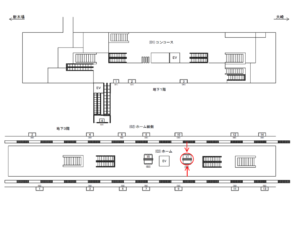 りんかい線／天王洲アイル駅／ホーム／№17駅看板・駅広告、位置図