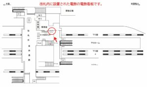 JR　姉ケ崎駅／改札内／№1駅看板・駅広告、位置図