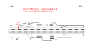 JR／西八王子駅／下りホーム／№21、位置図