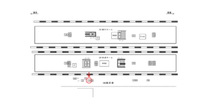 JR／高円寺駅／風防壁／№14駅看板・駅広告、位置図