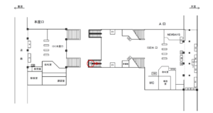 JR／東十条駅／A口／№44駅看板・駅広告、位置図