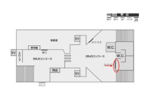 北総　秋山駅／コンコース／№1駅看板・駅広告、位置図
