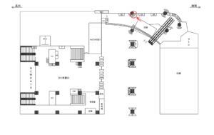 JR／恵比寿駅／本屋口／№105駅看板・駅広告、位置図
